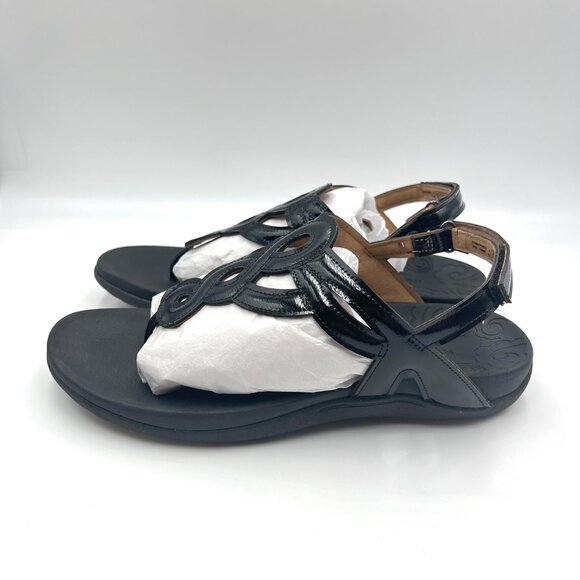 10W‎ 10 WIDE WIDTH Rockport Ramona Black Patent Sandals Shoes - Picture 6 of 12